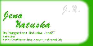 jeno matuska business card